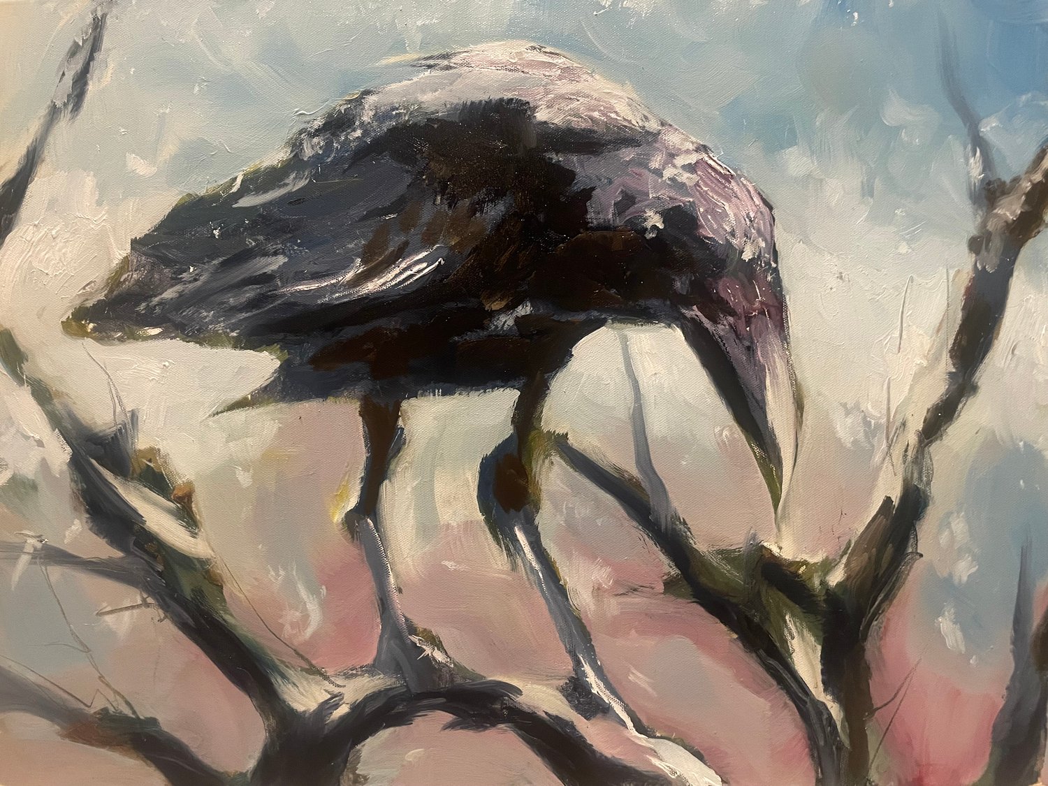 Painting - Crow Calendar February