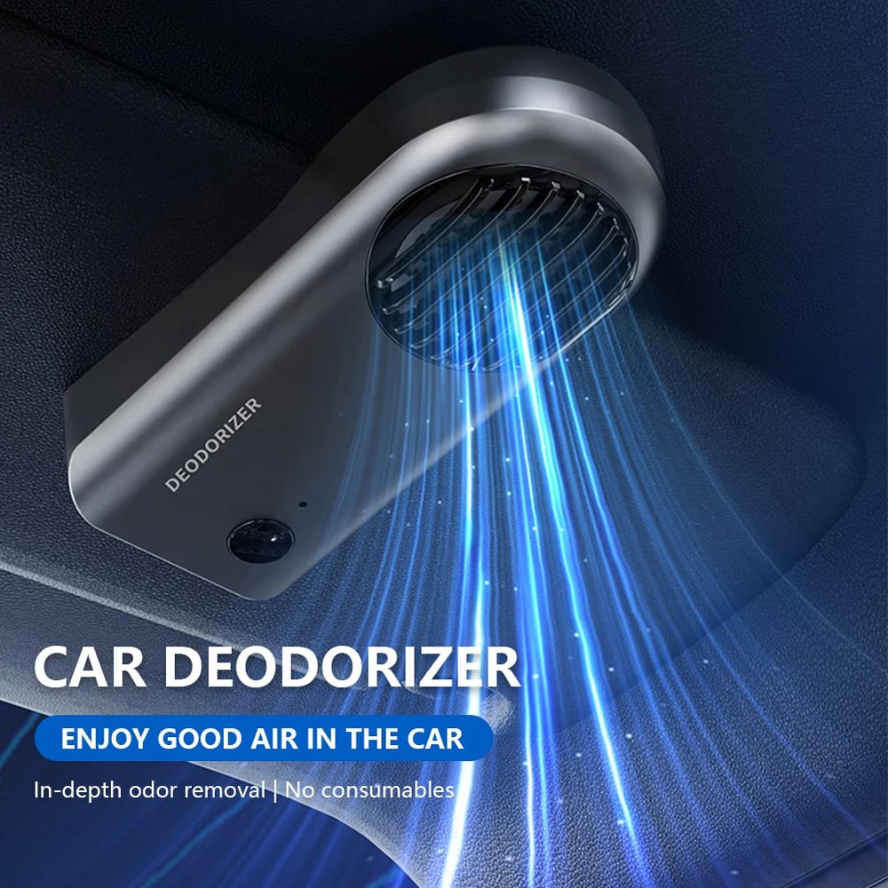 Auto Vehicle Odor Eliminator - USB Rechargeable Ozone Generator, Car Air Purifier, Smoke Remover