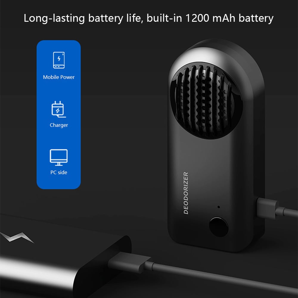 Auto Vehicle Odor Eliminator - USB Rechargeable Ozone Generator, Car Air Purifier, Smoke Remover