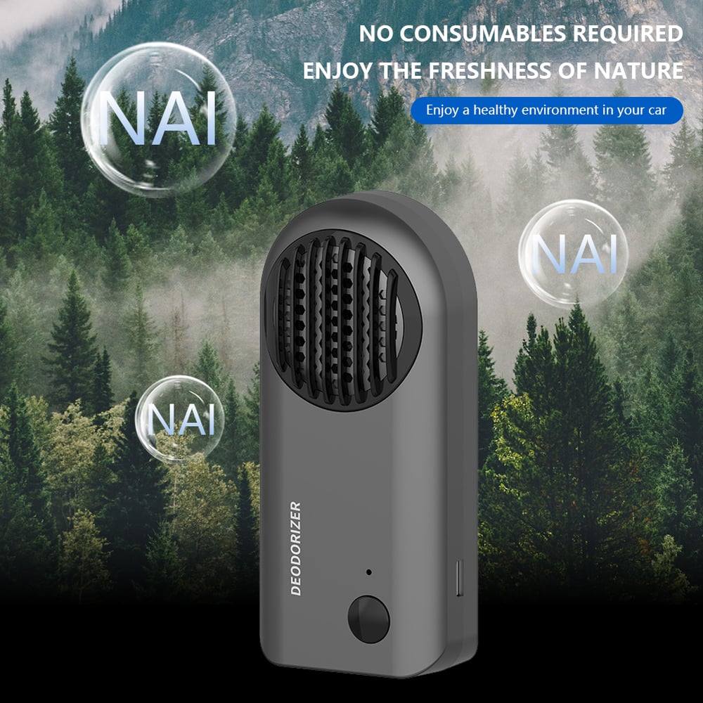 Auto Vehicle Odor Eliminator - USB Rechargeable Ozone Generator, Car Air Purifier, Smoke Remover