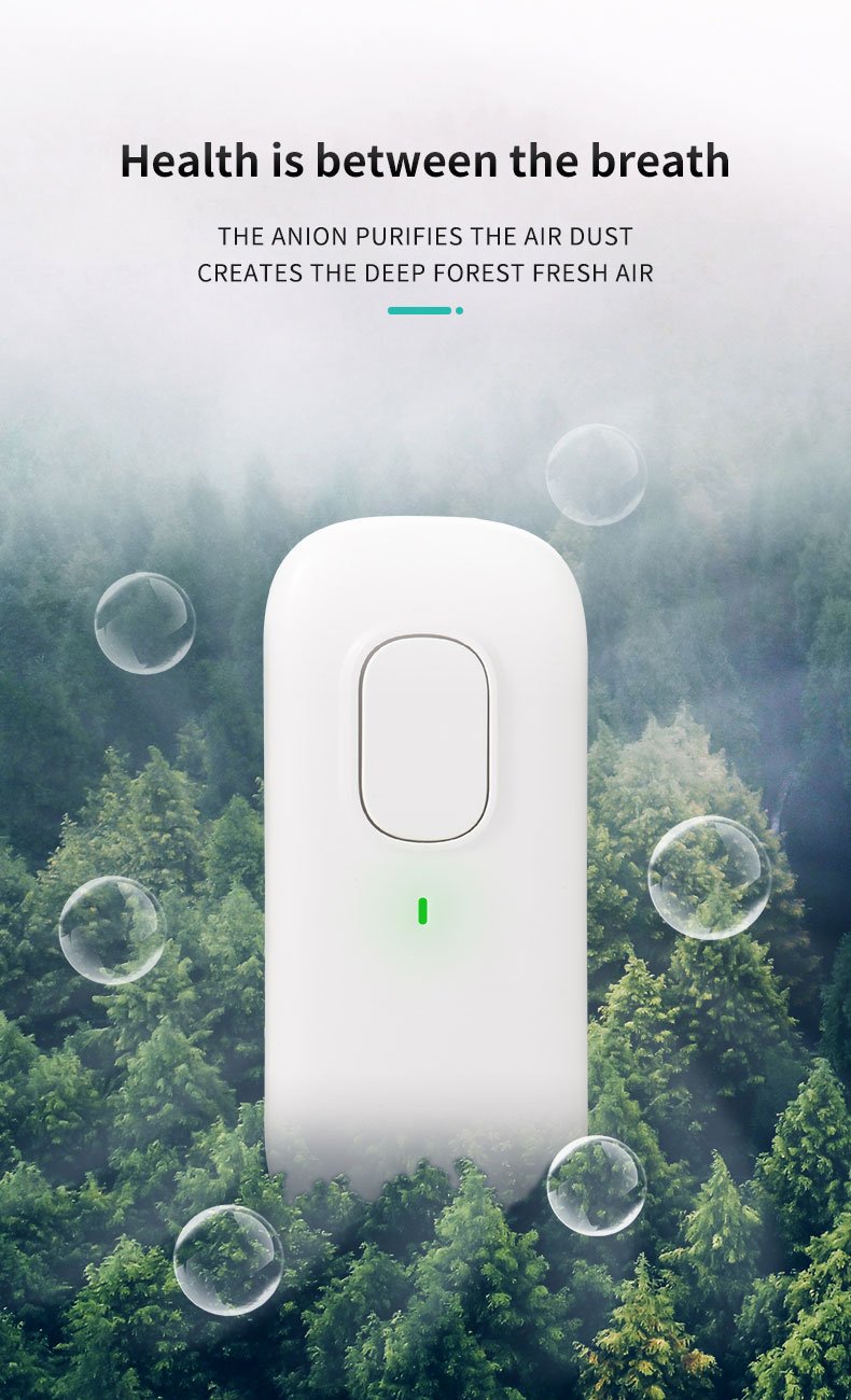 Mini Air Purifier - Plug-in Negative Ion Generator, No Filter, Household Odor Eliminator