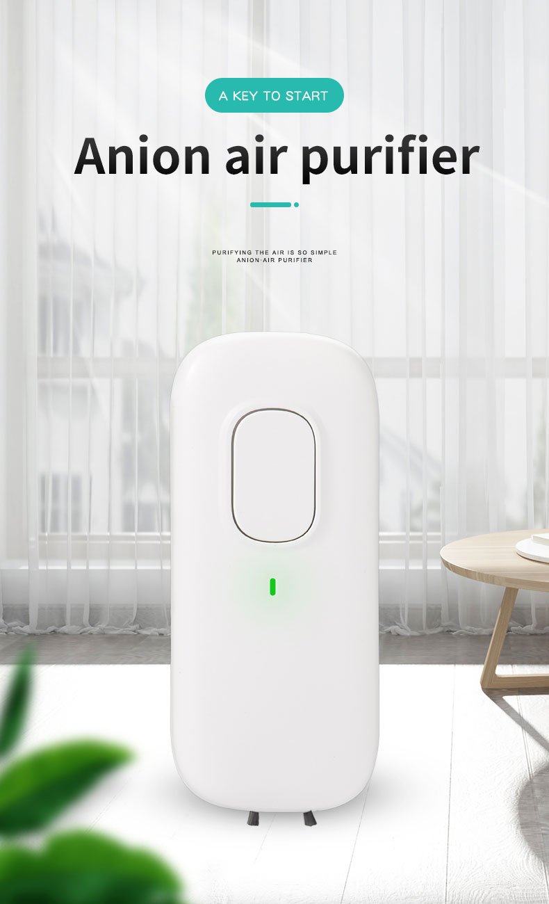 Mini Air Purifier - Plug-in Negative Ion Generator, No Filter, Household Odor Eliminator