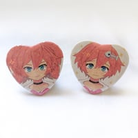 Image 3 of Twins Heart Button Badge Set