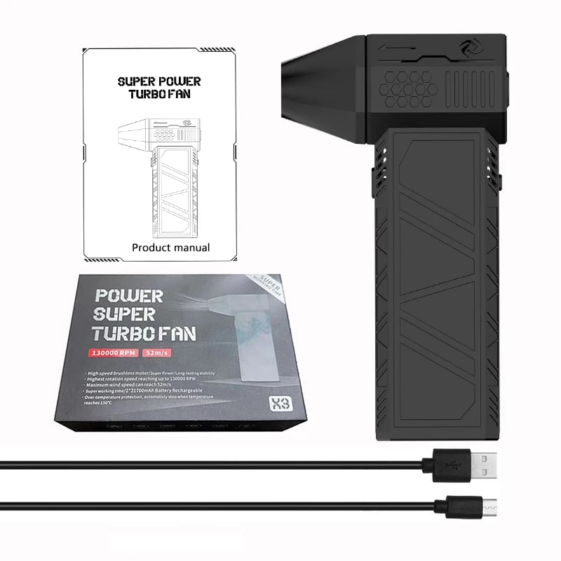 3rd Generation X3 Violent Blower - Turbo Jet Fan, Handheld Brushless Motor, 130,000 RPM, 52m/s Wind
