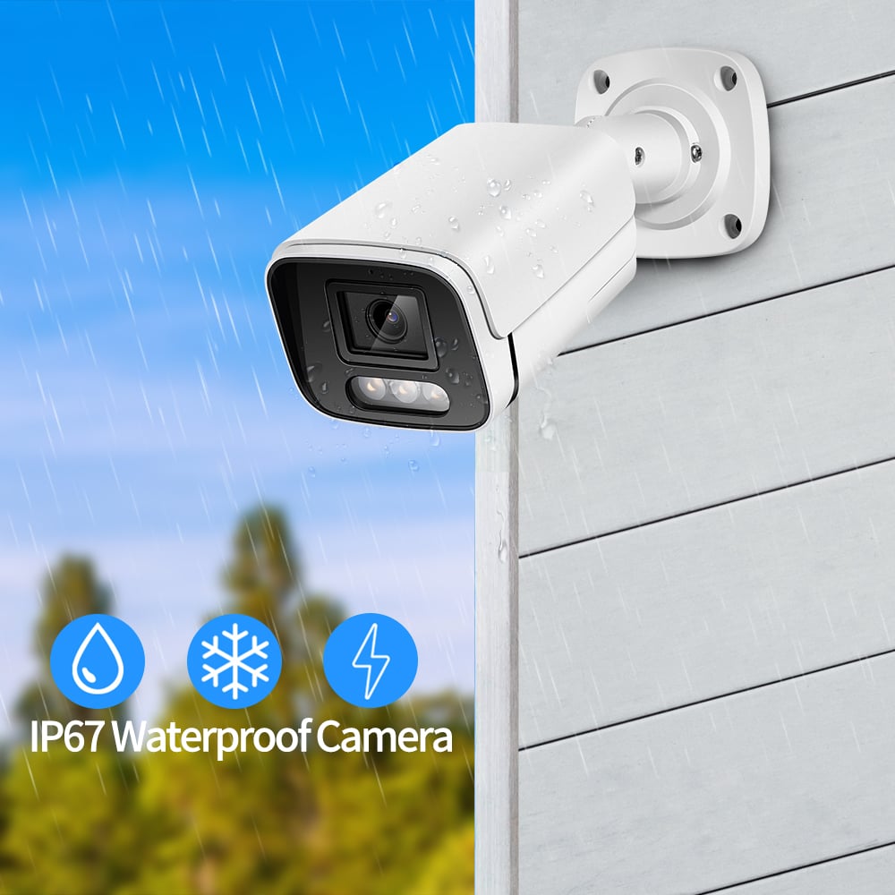 4K 8MP IP Camera - Audio, Outdoor POE, H.265, Onvif Metal Bullet CCTV, 4MP Color Night Vision