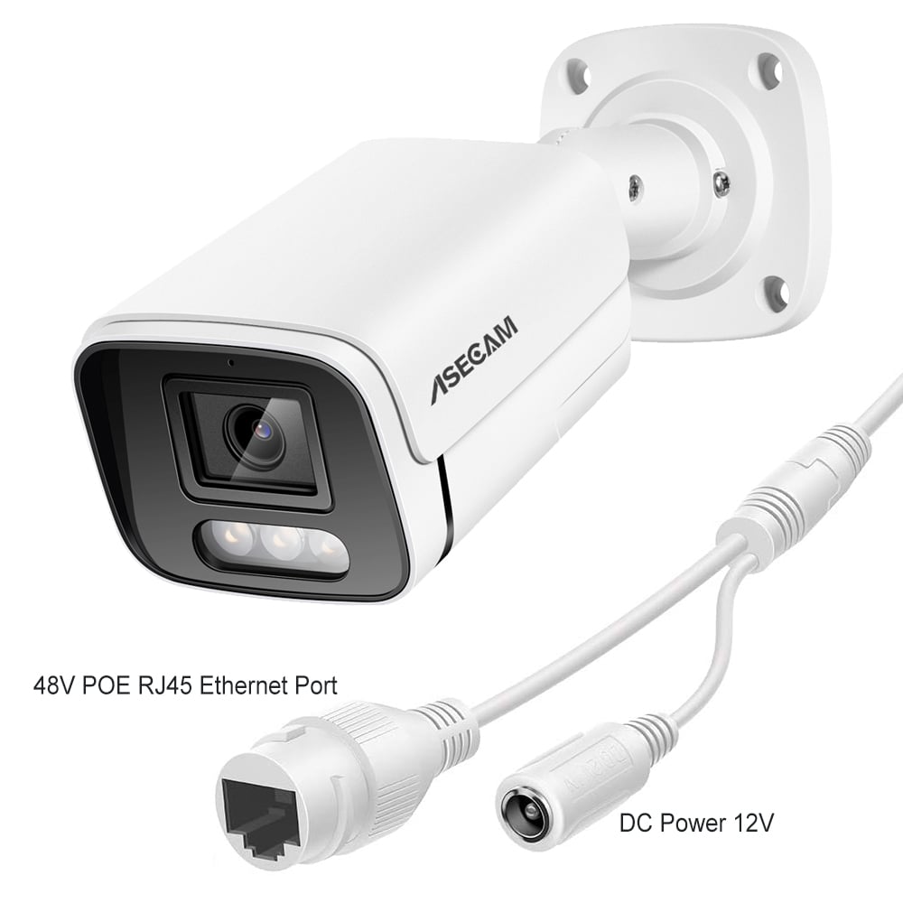 4K 8MP IP Camera - Audio, Outdoor POE, H.265, Onvif Metal Bullet CCTV, 4MP Color Night Vision