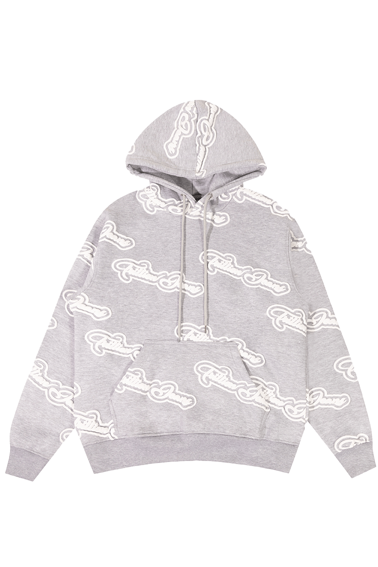 Trillion jeans all around print grey hoodie 