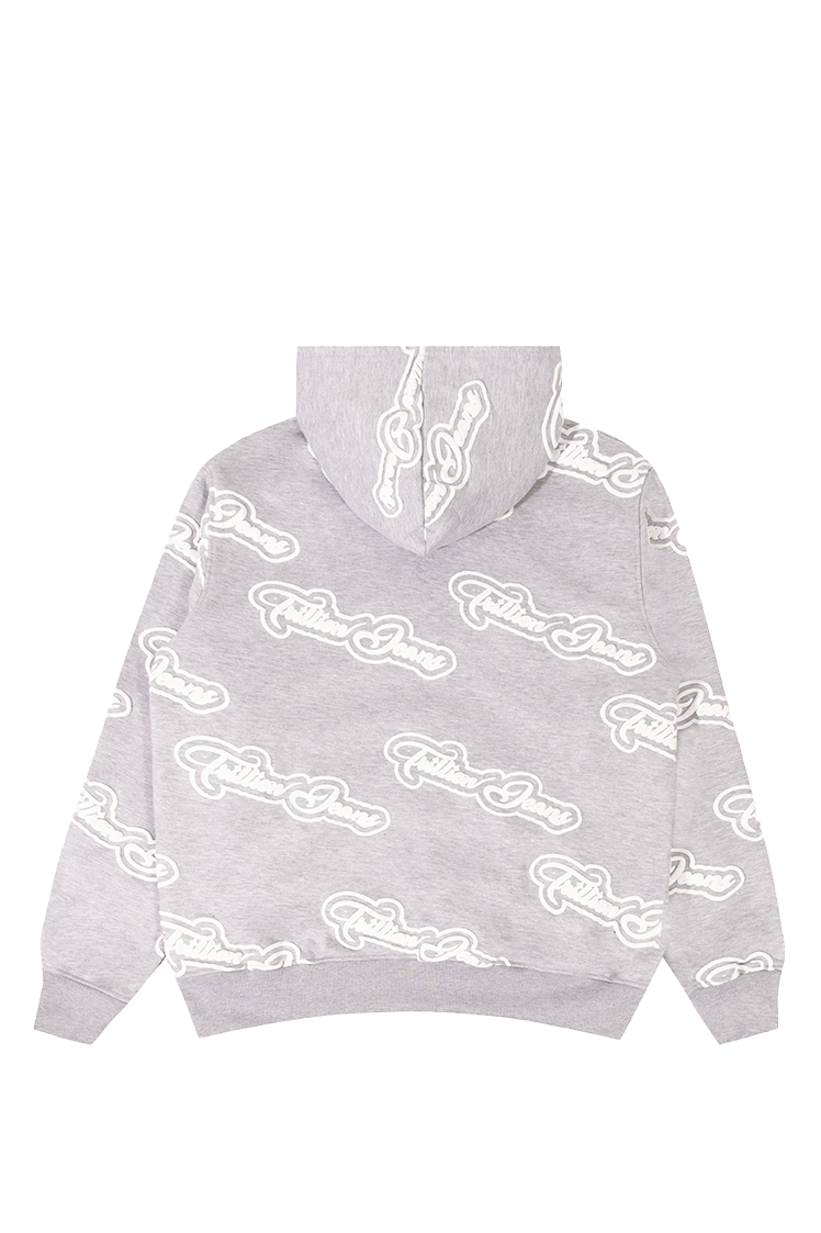 Trillion jeans all around print grey hoodie