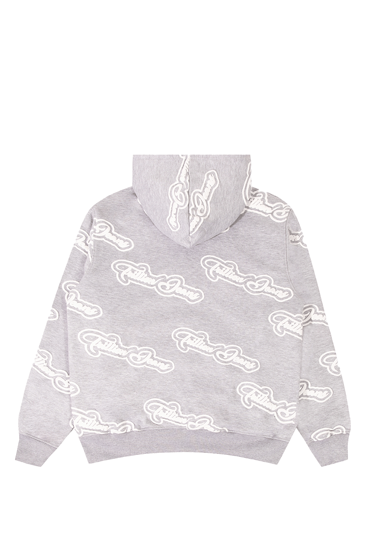 Trillion jeans all around print grey hoodie 