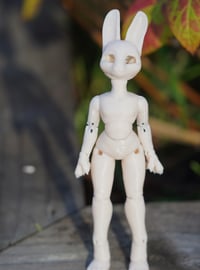 Image 3 of Miniature Shapeshifter "Bunny" Ball Jointed Doll Blank Base (Light Cream, Slim Body)