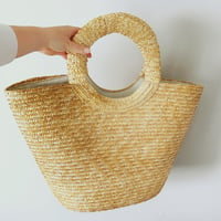 Image 2 of Woven Circular Handle Market Bag