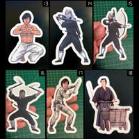 Image 3 of (18) Ninjas & Samurais Character Stickers • Kiss Cut • 3 Sizes