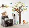 Full Tree with Branch Forest Friends Bear - vinyl wall sticker decal - KK123 - Children Baby Kid nur