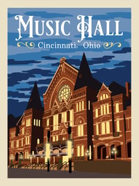 Image 1 of Music Hall 1930's Travel Print