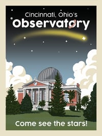 Image 1 of Cincinnati Observatory 1930's Travel Print