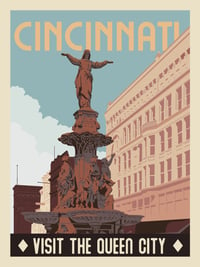 Image 1 of Fountain Square 1930's Travel Print