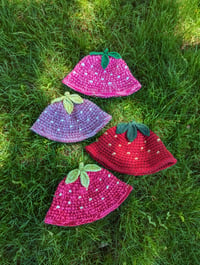 Image 1 of strawberry bucket hats (small)