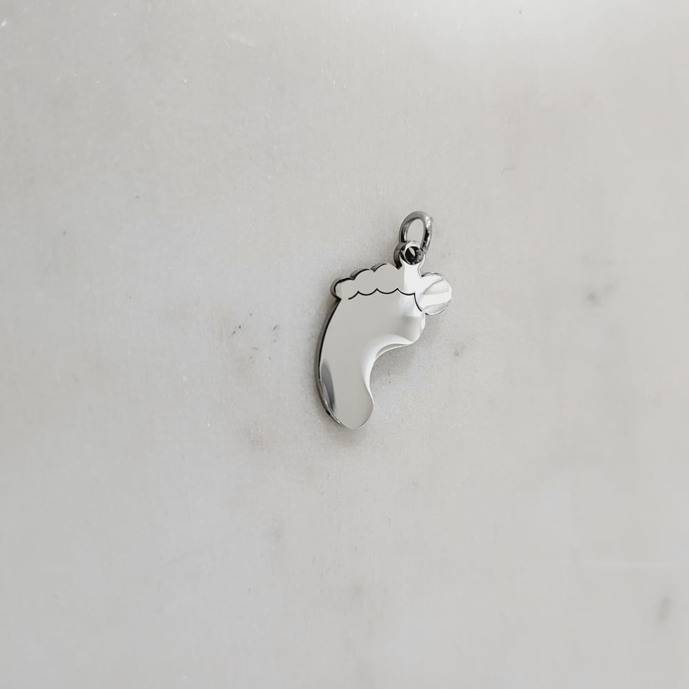 Image of Stainless Steel Baby Feet Charms for DIY Jewelry Necklace Pendant Laser Engraving