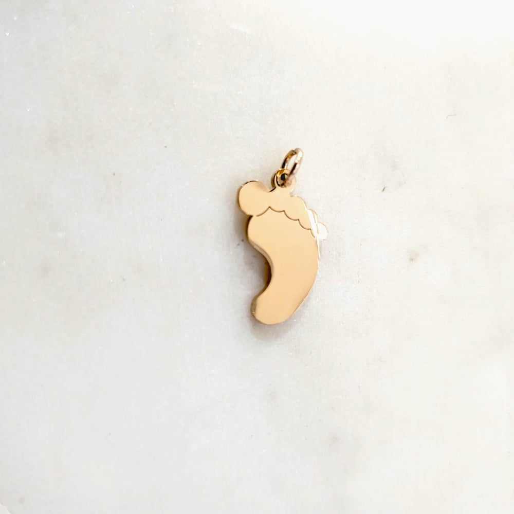 Image of Stainless Steel Feet Charms ROSE Gold for DIY Jewelry Necklace Pendant Laser Engraving