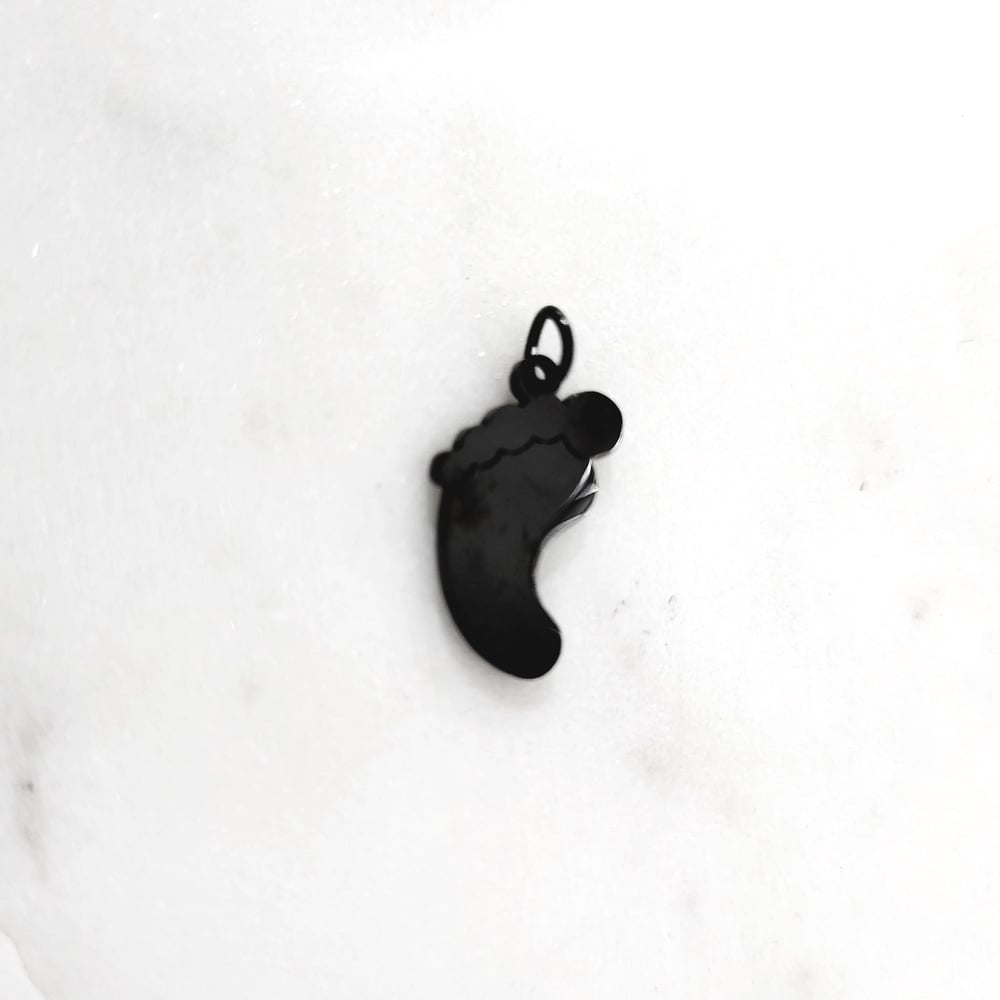 Image of Baby Feet Charms Stainless Steel Accessory BLACK Color for DIY Jewelry Necklace Pendant Laser 