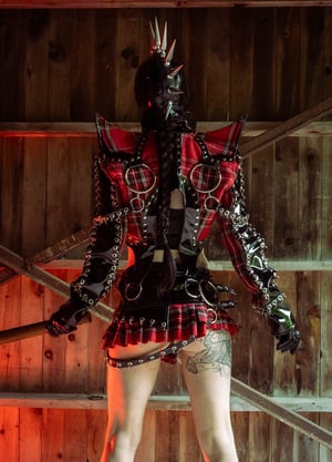 Image of Toxic Vision Sheena sculpted tartan jacket 