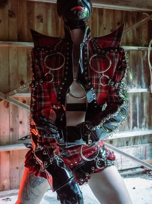 Image of Toxic Vision Sheena sculpted tartan jacket 