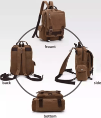 Image 5 of Canvas Shoulder Backpack