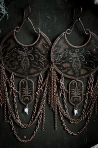 Image 3 of Mandrake Magic etched brass ear hangers