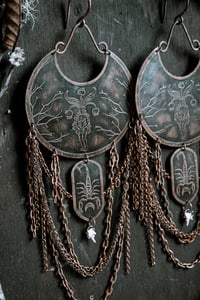 Image 5 of Mandrake Magic etched brass ear hangers