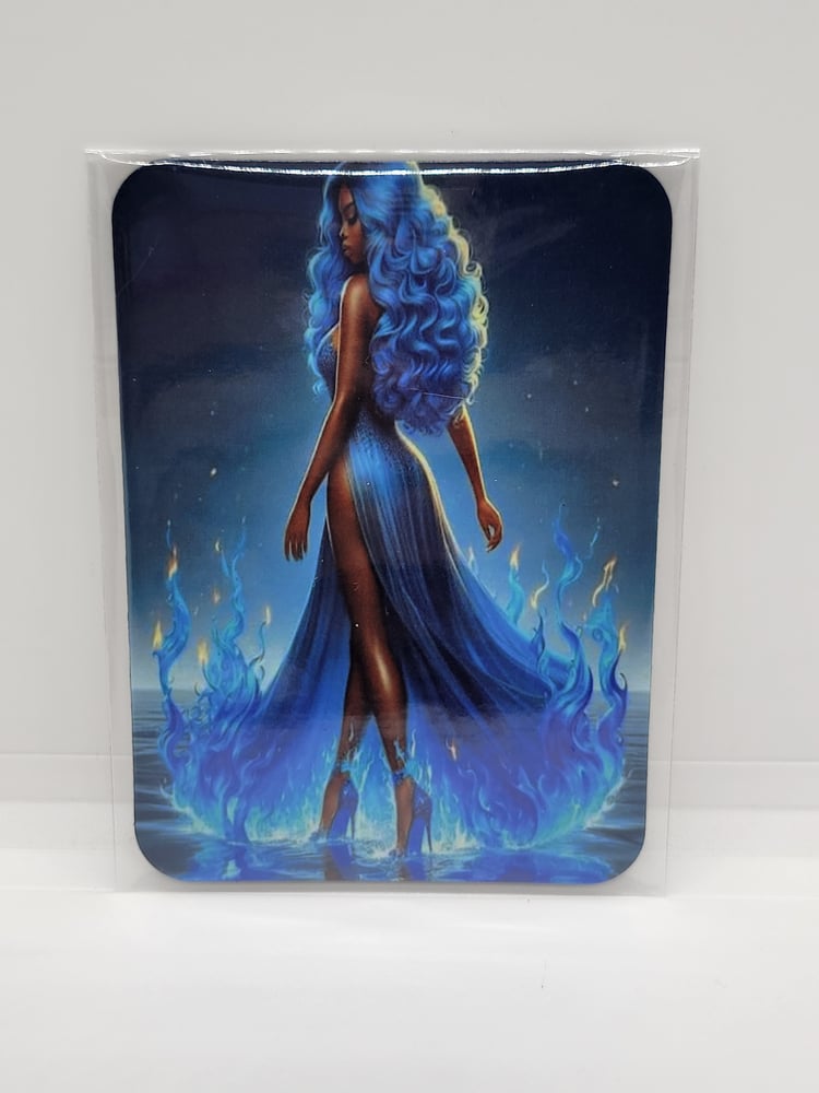 Image of Cerulean Flames Goddess Magnet