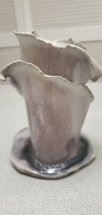 Image 2 of Lavender curled vase