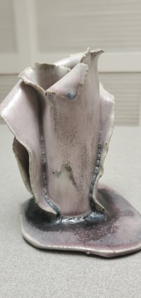 Image 1 of Lavender curled vase