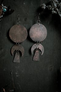 Image 3 of Reflections hammered brass earrings