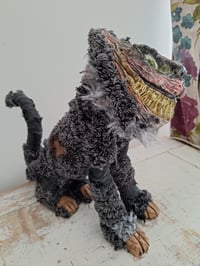 Image 10 of Wuss Puss Coraline Inspired Cat. Alternative doll. Large Green Glass eyes and The Cheshire Cat Grin.