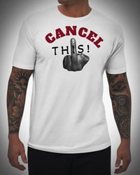 Image 1 of Men's Fitted Cancel White T-Shirt