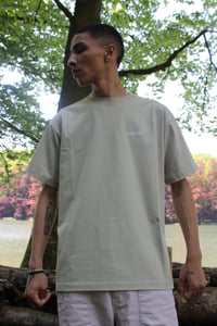 Image 2 of QUATRE-VINGT. LIGHT OLIVE GREEN T-SHIRT