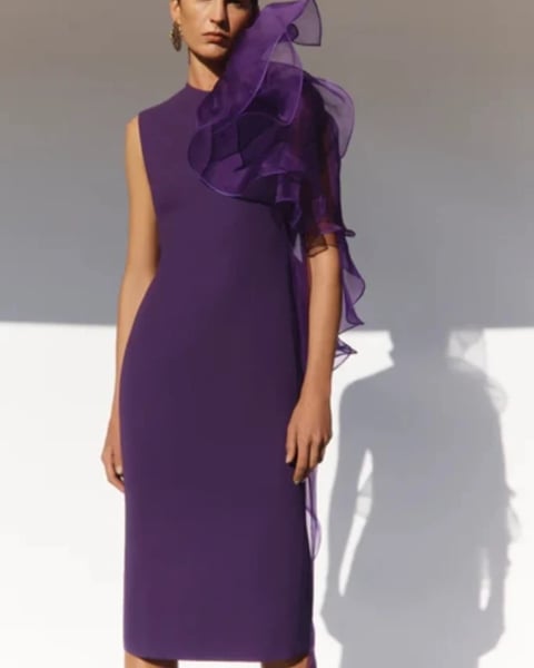 Image of Dahlia Crepe Ruffle Dress. By Carla Zampatti 