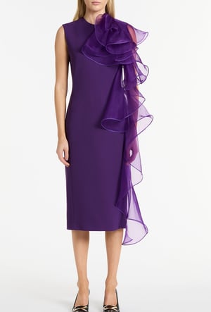 Image of Dahlia Crepe Ruffle Dress. By Carla Zampatti 