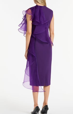 Image of Dahlia Crepe Ruffle Dress. By Carla Zampatti 