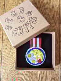 Image 4 of ONE OFF! Egg 'n' Chips Medal Brooch