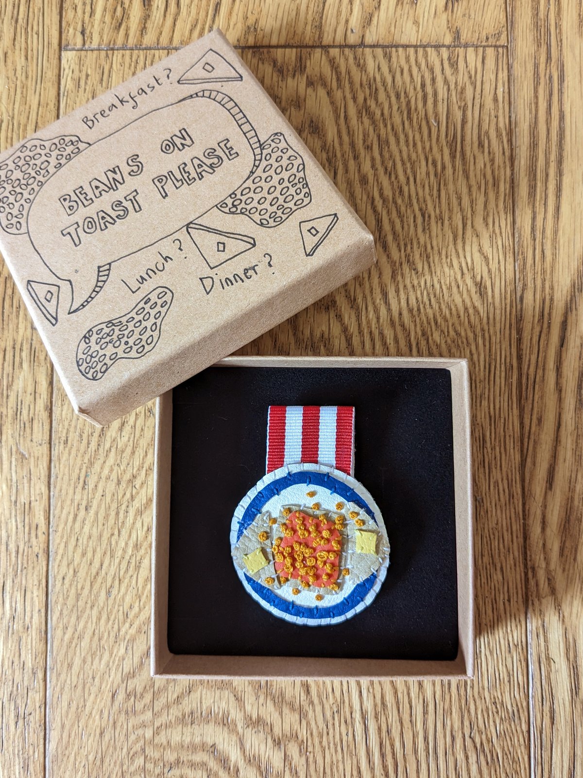 Image of ONE OFF! Beans on Toast Medal Brooch