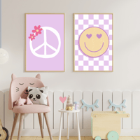 Image 3 of Peace Sign With Flowers Print