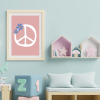 Image 4 of Peace Sign With Flowers Print