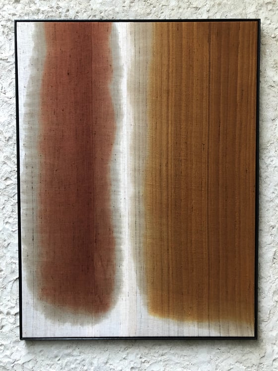 Image of dipdyed abstract silk composition (rust)