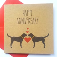Image 1 of Dog Anniversary Card - Black Labrador Happy Anniversary Card