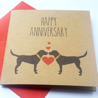 Image 2 of Dog Anniversary Card - Black Labrador Happy Anniversary Card