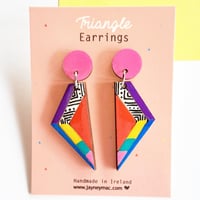 Long triangle dangle earrings