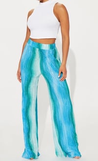 Image 1 of Bimini Bliss Plisse Pant- Blue Combo