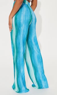 Image 2 of Bimini Bliss Plisse Pant- Blue Combo