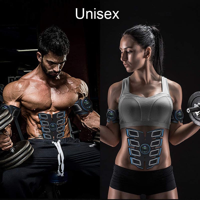 EMS Muscle Stimulator - 8 Pad Abs Trainer, USB Rechargeable Abdominal Muscle Toner